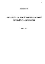 Research Papers 'Organizāciju kultūra un darbinieku motivēšana uzņēmumā', 1.