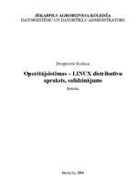 Research Papers 'Operētājsistēmas Linux distributīvu apraksts un salīdzinājums', 1.