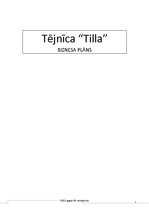 Business Plans 'Tējnīca "Tilla"', 1.