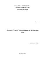 Research Papers 'Lietuva (1917.- 1920.). Valsts dibināšana un brīvības cīņas', 1.