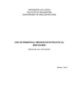 Research Papers 'Use of Personal Pronouns in Political Discourse', 1.