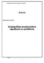 Research Papers 'Kriptogrāfijas starptautiskais regulējums un problēmas', 1.