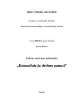 Research Papers 'Komunikāciju sistēmu pamati', 1.