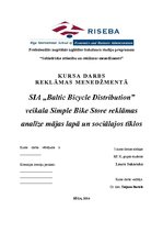 Research Papers 'SIA "Baltic Bicycle Distribution" veikala Simple Bike Store reklāmas analīze māj', 1.