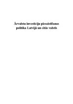 Research Papers 'Ārvalstu investīciju piesaistīšanas politika Latvijā un citās valstīs', 1.