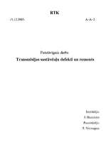 Research Papers 'Transmisijas sastāvdaļu defekti un remonts', 1.