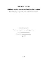 Business Plans 'AI klientu atbalsta asistenta ieviešana Latvijas e-veikalā', 1.