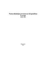 Research Papers 'Naturalizācijas process un tā īpatnības Latvijā', 1.