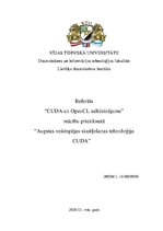 Research Papers 'CUDA un OpenCL salīdzinājums', 1.