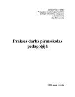 Practice Reports 'Prakses darbs pirmsskolas pedagoģijā', 1.