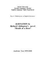 Essays 'Alienation in R.Aldington's "Death of a Hero"', 1.