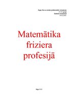 Research Papers 'Matemātika friziera profesijā', 1.