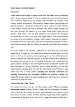 Essays 'What makes a good school?', 1.