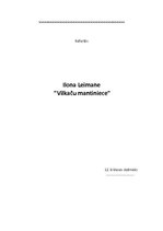Research Papers 'Ilonas Leimanes darbs "Vilkaču mantiniece"', 1.