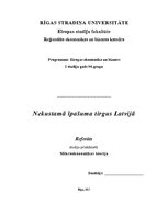 Research Papers 'Nekustamā īpašuma tirgus Latvijā', 1.