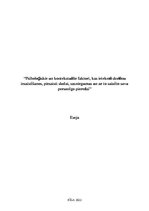 Essays 'Psiholoģiskie un kontekstuālie faktori, kas ietekmē skolēnu iesaistīšanos, piesa', 1.