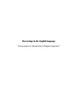 Summaries, Notes 'Borrowings in the English Language', 1.