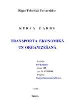 Research Papers 'Transporta ekonomika un organizēšana', 1.