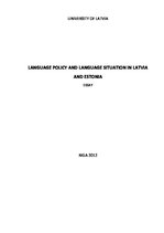 Essays 'Language Policy and Language Situation in Latvia and Estonia', 1.
