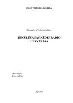 Research Papers 'Regulēšanas ķēdes radio uztvērējā', 1.