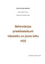 Research Papers 'Reformācijas priekšnoteikumi viduslaiku un jauno laiku mijā', 1.