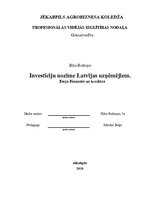Essays 'Investīciju nozīme Latvijas uzņēmējiem', 1.