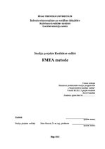 Research Papers 'FMEA metode', 1.