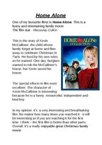 Summaries, Notes 'Home alone', 1.