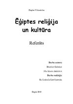 Research Papers 'Ēģiptes reliģija un kultūra', 1.