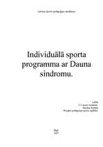 Research Papers 'Individuālā sporta programma audzēknim ar Dauna sindromu', 1.