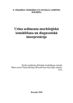 Research Papers 'Urīna sedimenta morfoloģiskā izmeklēšana un diagnostiskā interpretācija', 1.
