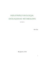 Research Papers 'Industriālā ekoloģija. Ekoloģiskais metabolisms', 1.
