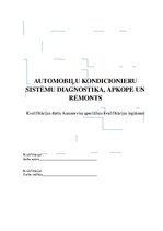 Term Papers 'Automobiļu kondicionieru sistēmu diagnostika, apkope un remonts', 1.
