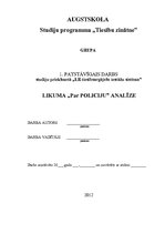 Research Papers 'Likuma "Par policiju" analīze', 1.