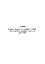 Summaries, Notes 'Startapa izveide un inovācijas vadība – biznesa ideju attīstība, investoru piesa', 1.