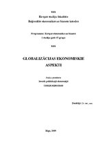 Research Papers 'Globalizācijas ekonomiskie aspekti', 1.