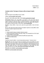 Summaries, Notes 'The impact of instant coffee on human's health - outline', 1.