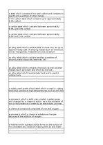 Summaries, Notes 'Types of materials - glossary', 6.