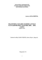 Term Papers 'Transporta nozares nozīme Latvijas tautsaimniecības attīstībā no 2002. līdz 2010', 1.