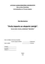 Research Papers 'Preču imports un eksports Latvijā', 1.