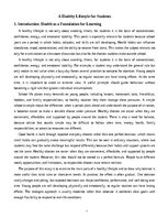 Essays 'A Healthy Lifestyle for Students', 1.