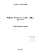 Research Papers 'Vilhelms Munters un ētiskās vērtības viņa darbā', 1.