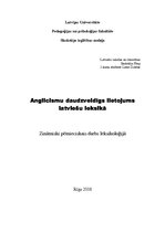 Research Papers 'Anglicismu daudzveidīgs lietojums latviešu leksikā', 1.