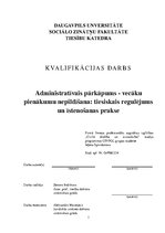 Research Papers 'Administratīvais pārkāpums - vecāku pienākumu nepildīšana: tiesiskais regulējums', 1.