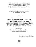 Summaries, Notes 'Inovācijas būtība. Latvijas nacionālā inovācijas koncepcija un citi normatīvie d', 1.