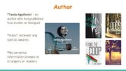 Presentations 'Tania Agnihotri "Flying the Coop" book report', 2.