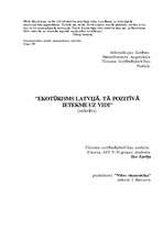 Research Papers 'Ekotūrisms Latvijā. Tā pozitīvā ietekme uz vidi', 1.