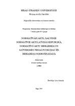 Essays 'Galvenie normatīvie akti Latvijas republikā', 1.