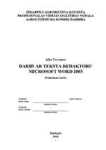 Research Papers 'Darbs ar teksta redaktoru Microsoft Word 2003', 1.