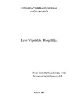 Summaries, Notes 'Ļevs Vigotskis. Biogrāfija', 1.